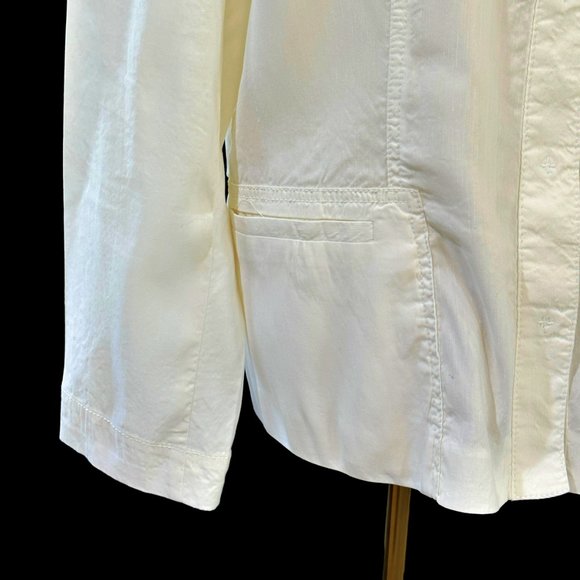 Coldwater Creek Lightweight Jacket Size 14 White Blazer Snap Front Shacket EUC - Picture 4 of 10